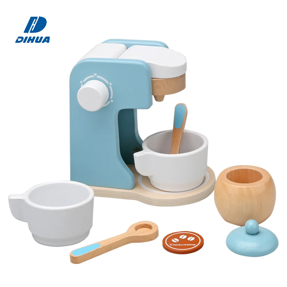 Детская деревянная игрушечная кофеварка, набор для игрового домика, кухонной кофемашины, деревянная игрушка для детских игр