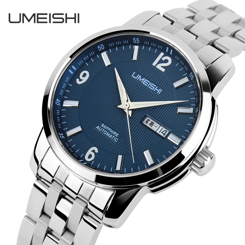 custom your logo sapphire watch automatic   with case stainless steel for man