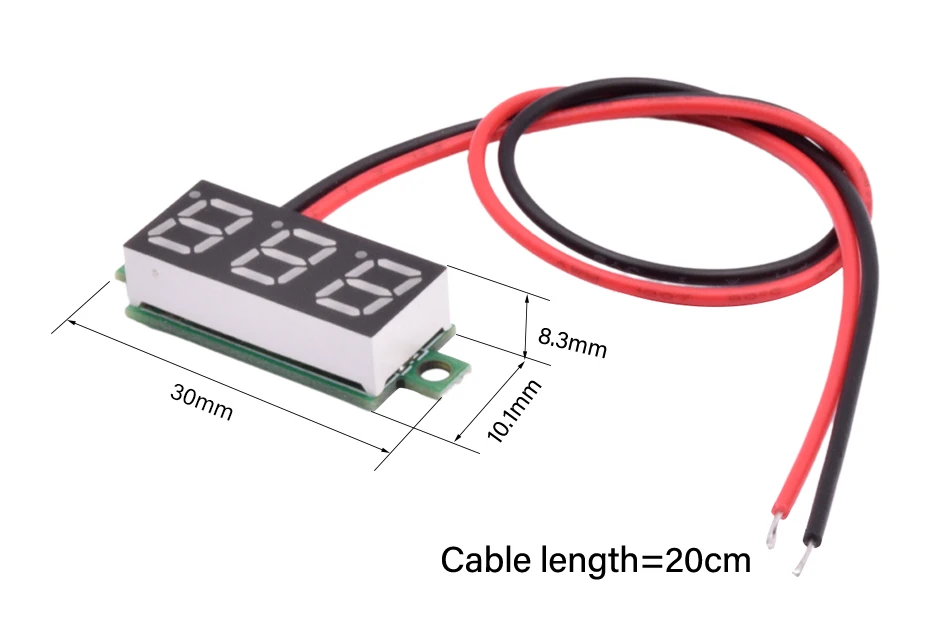 DC 0-100V Three-Wire Mini 0.28inch Digital Voltmeter Voltage Meter Gauge with Reverse Polarity Protection Digital Voltage Tester