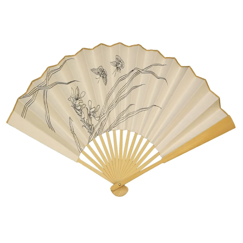 Chinese classical dance fan Folding diy painting fan Bamboo kung fu fan
