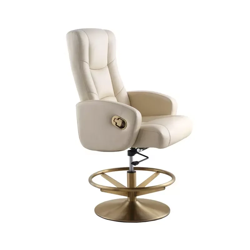 High quality offers samples hot Recliner poker casino chair Beige black leather black metal base can lie for video game room