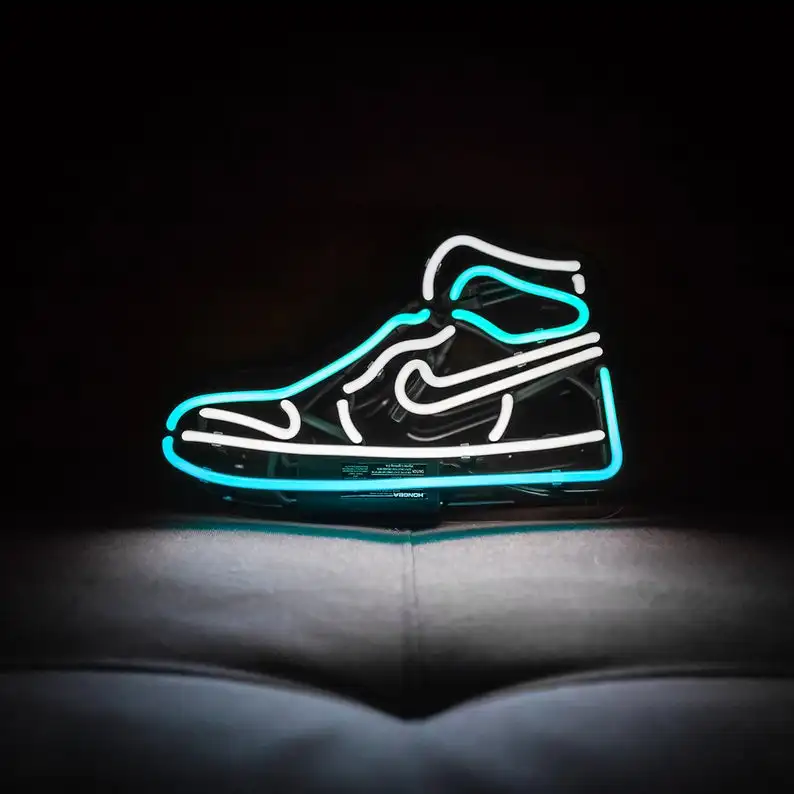 Shop front acrylic neon logo sports shoes hpebeasyt store light signboard led flex custom neon signs