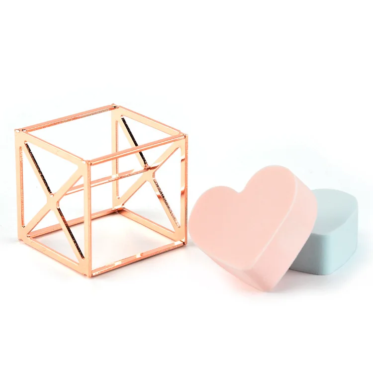 New Cosmetics Tools Rose Gold Rabbit Makeup Metal Puff Storage Puff Frame