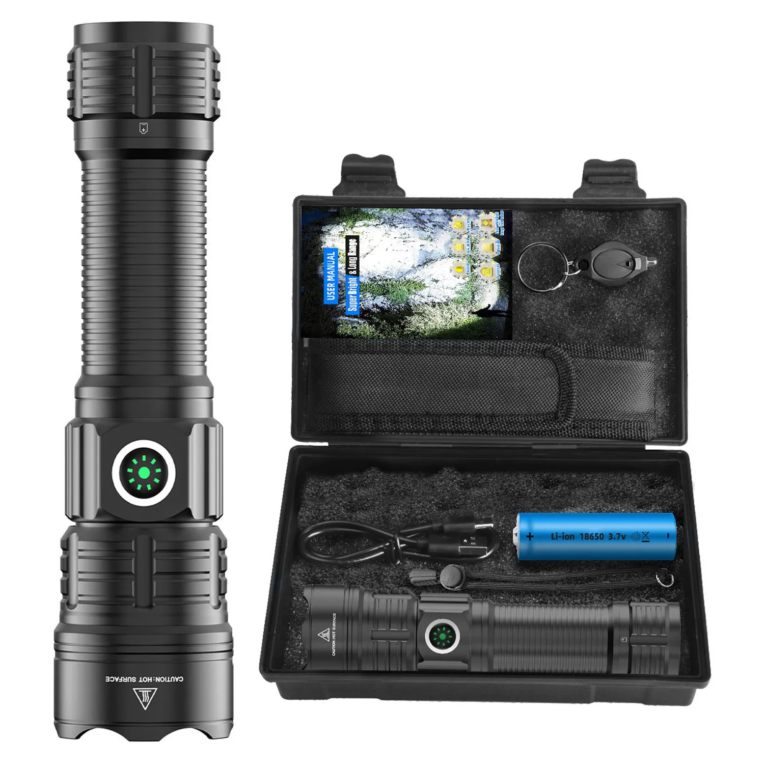 Новый дизайн Масштабируемые перезаряжаемые светодиодные Фонари фонарики Мощный 1500 м расстояние водонепроницаемый свет Металлический тактический фонарик