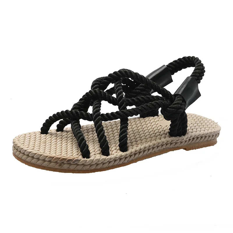 2023 Women Casual Slippers Slides Sandals Flat Roman beach Flip-flops rope slippers Shoes sandals