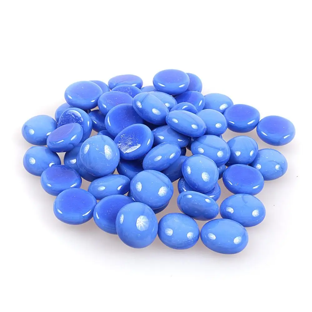 High Luster Flat Decorative Aquarium Pebbles Fire Glass Beads Glass Gems Chips for Fire Pit Garden Decoration
