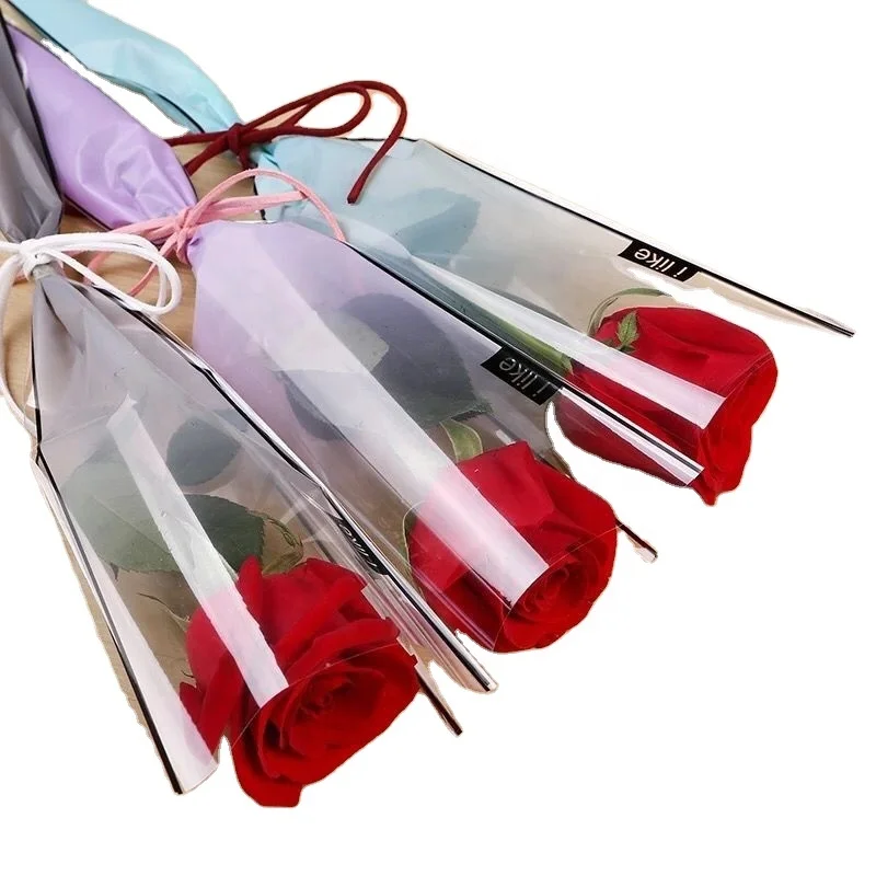 Transparent custom print plastic Bopp flower sleeves manufacturer