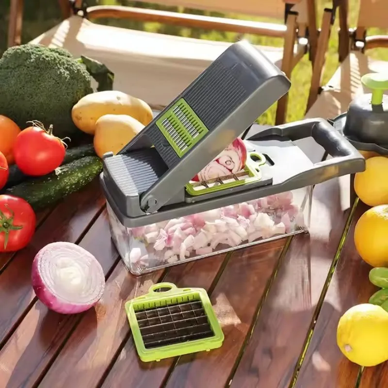 Modern Kitchen Chopper 16 in 1 Vegetable Chopper with Custom Logo Features Pressing & Dicing Sustainable