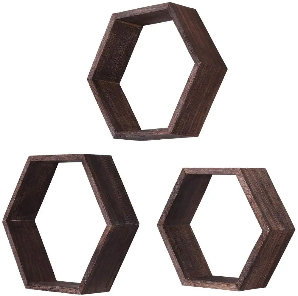 Стеллажи для деревенского дома настенные шестиугольные плавающие