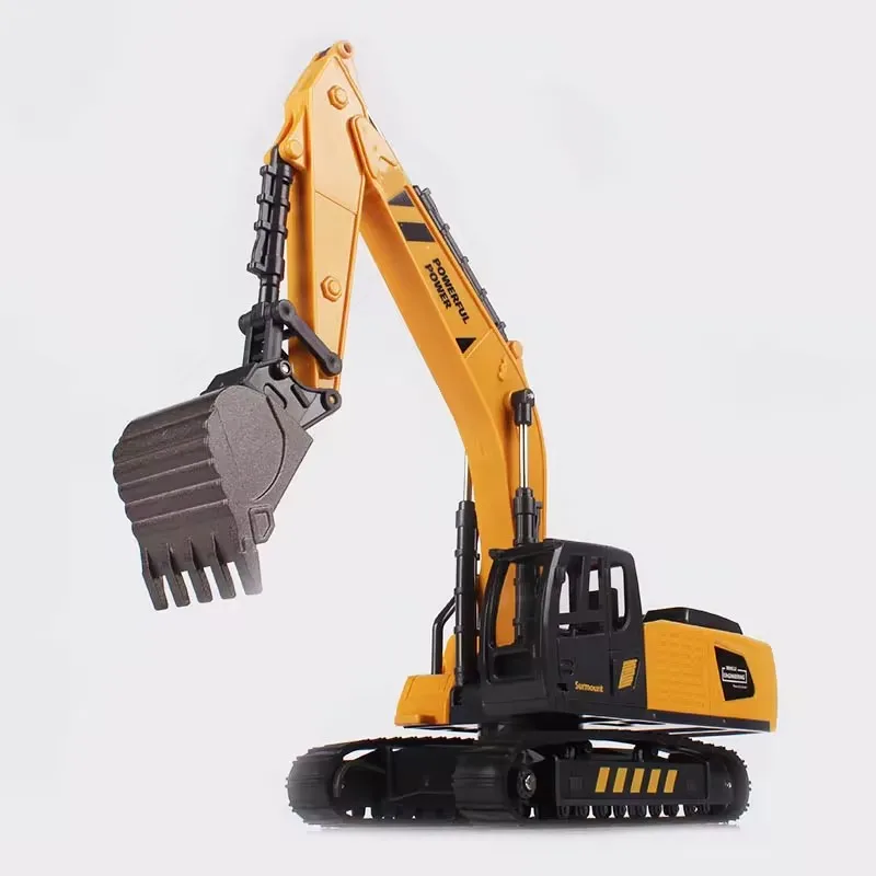New 1/55 Die Cast Plastic Alloy Crawler Excavator vehicle Slide Toy for Kids Truck Car Toys Engineering Simulators