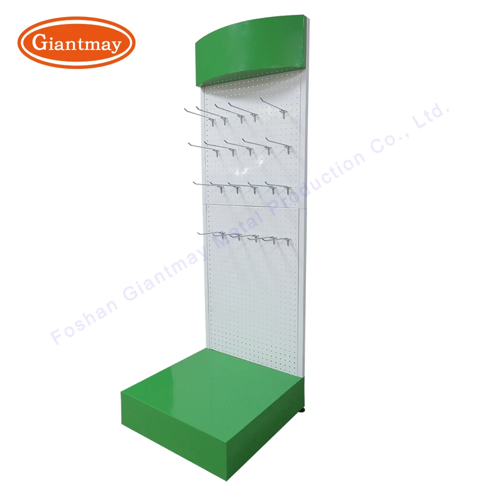 Pegboard rack display stand Floor Standing Rack Metal Stand Display with LED light