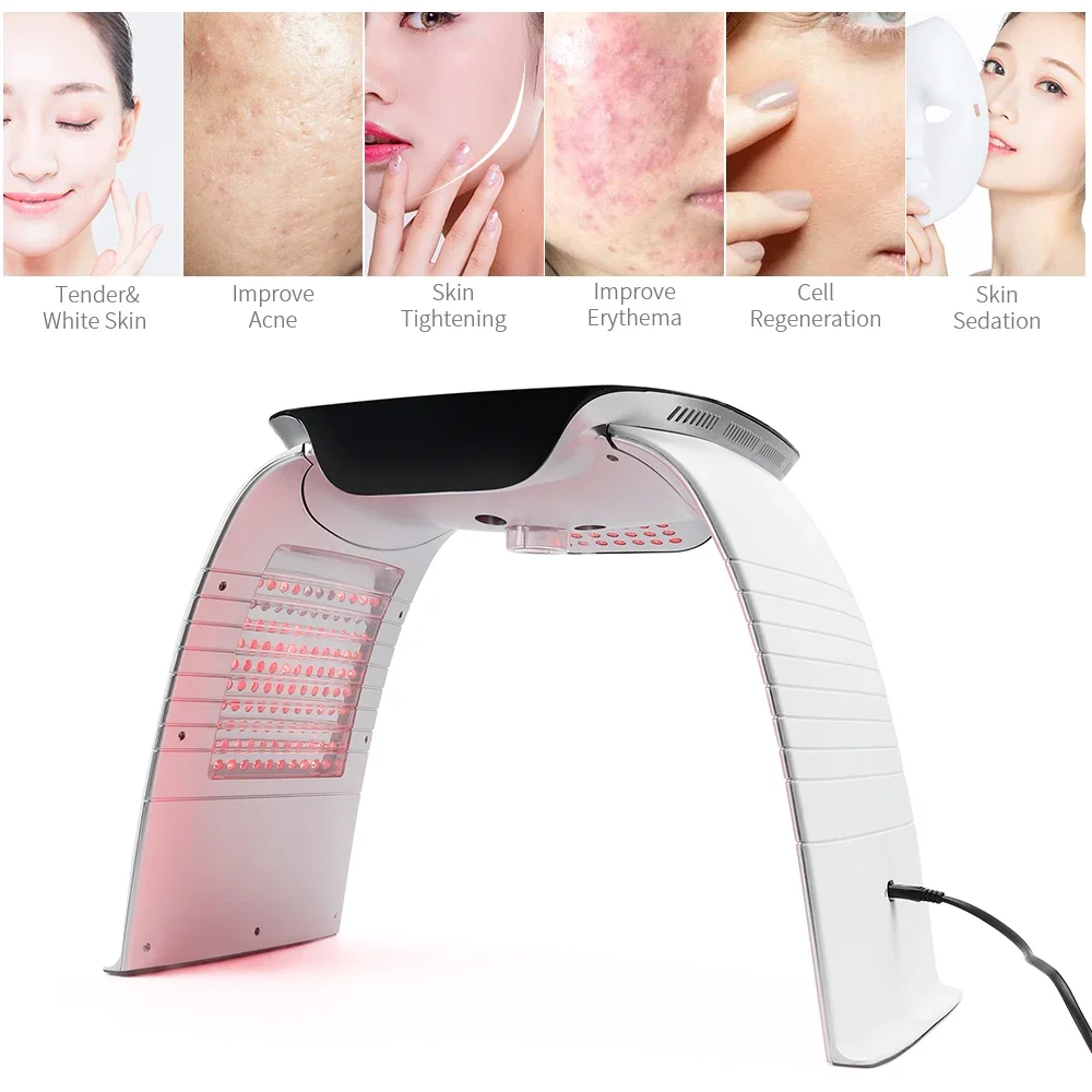 Portable blue light acne scar removal skin rejuvenation 7 colors PDT photon led red light therapy beauty machine for face