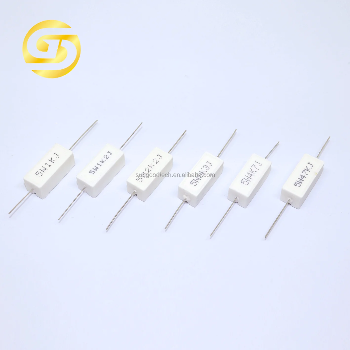 Cement Resistor 5W 220ohm 5W220RJ 5 watts 220R ceramic resistor axial type with leads
