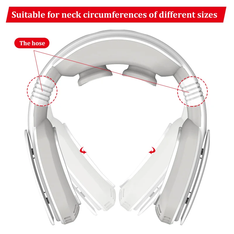 Portable Neck Fan Cooler and Heater with Massage Function Adjustable Neck Massager Semi Conductor Cold hot Compress