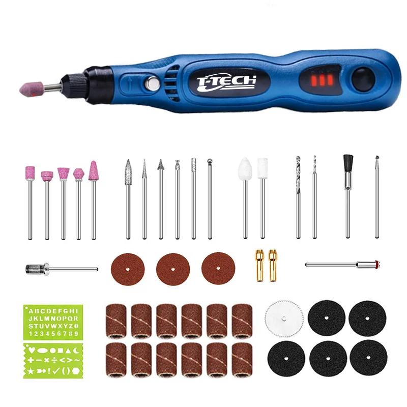 42Pcs Mini Die Grinder Cutter Diamond Jewelry Wood Machine 3.6V Cordless Rotary Tool