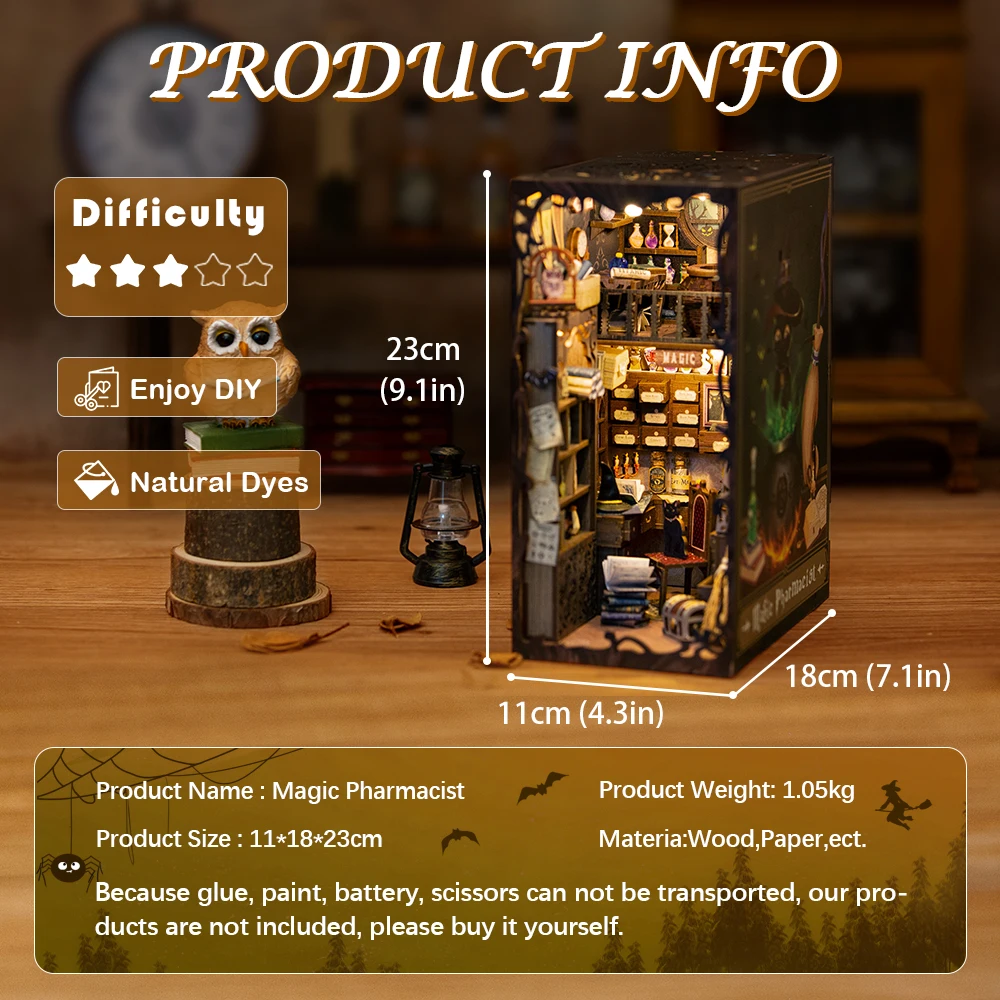 CuteBee Lovely House Decoration LED Night Light Book Nook Kit Novel Home Decor Use as Christmas Gifts