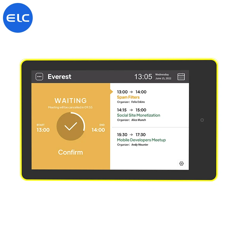 Wall mounted 10 inch android tablet with camera and poe powered for conference meeting