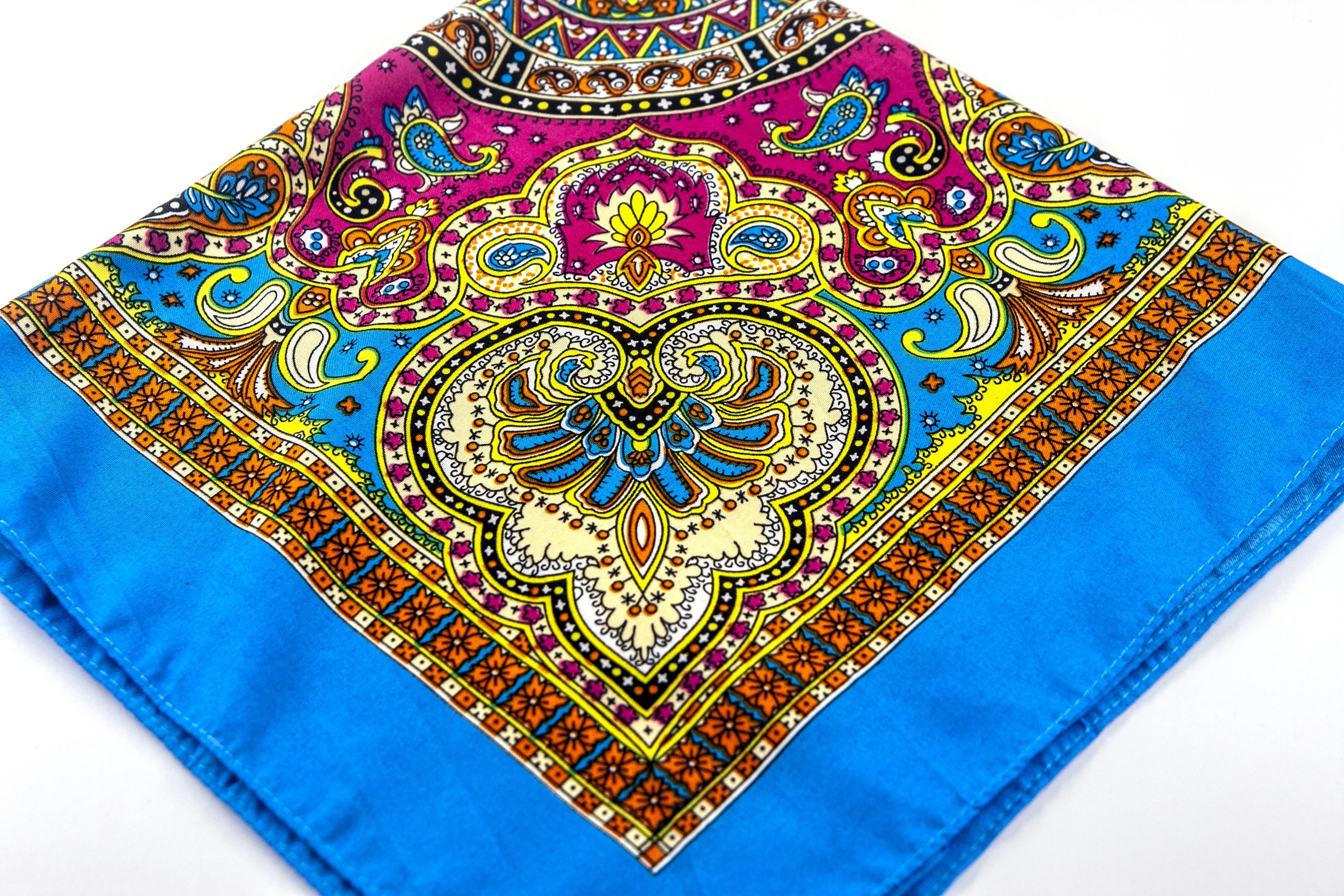 Fanni custom 100% polyester 21inch square multifunction headwear ethnic design scarf bandana for wholesale
