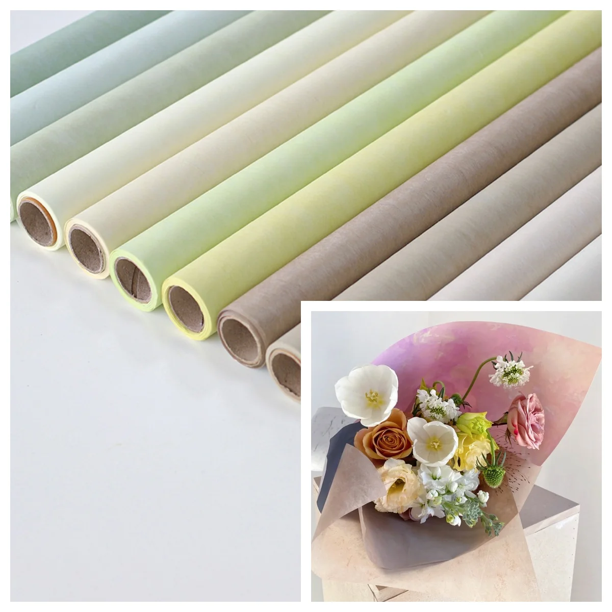 JOYWOOD New Wrapping Tissue Paper Bouquet Wrapping Paper Wrapped Flowers Gift Flower Packaging Materials 60CMx10yards