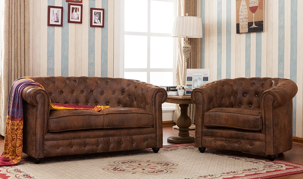
Mid Century Leather tufted vintage sectinal bulk Chsterfield sofa 