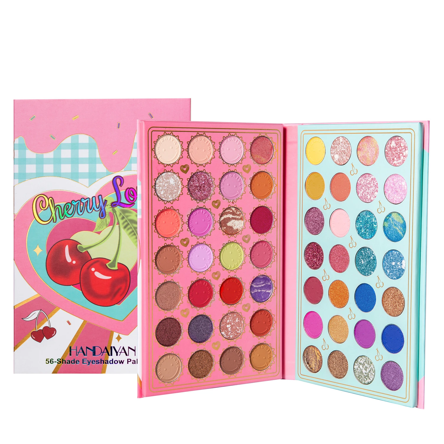 Private label 56 color makeup eyeshadow palette pearly matte sequins long lasting waterproof custom logo sombras maquillaje