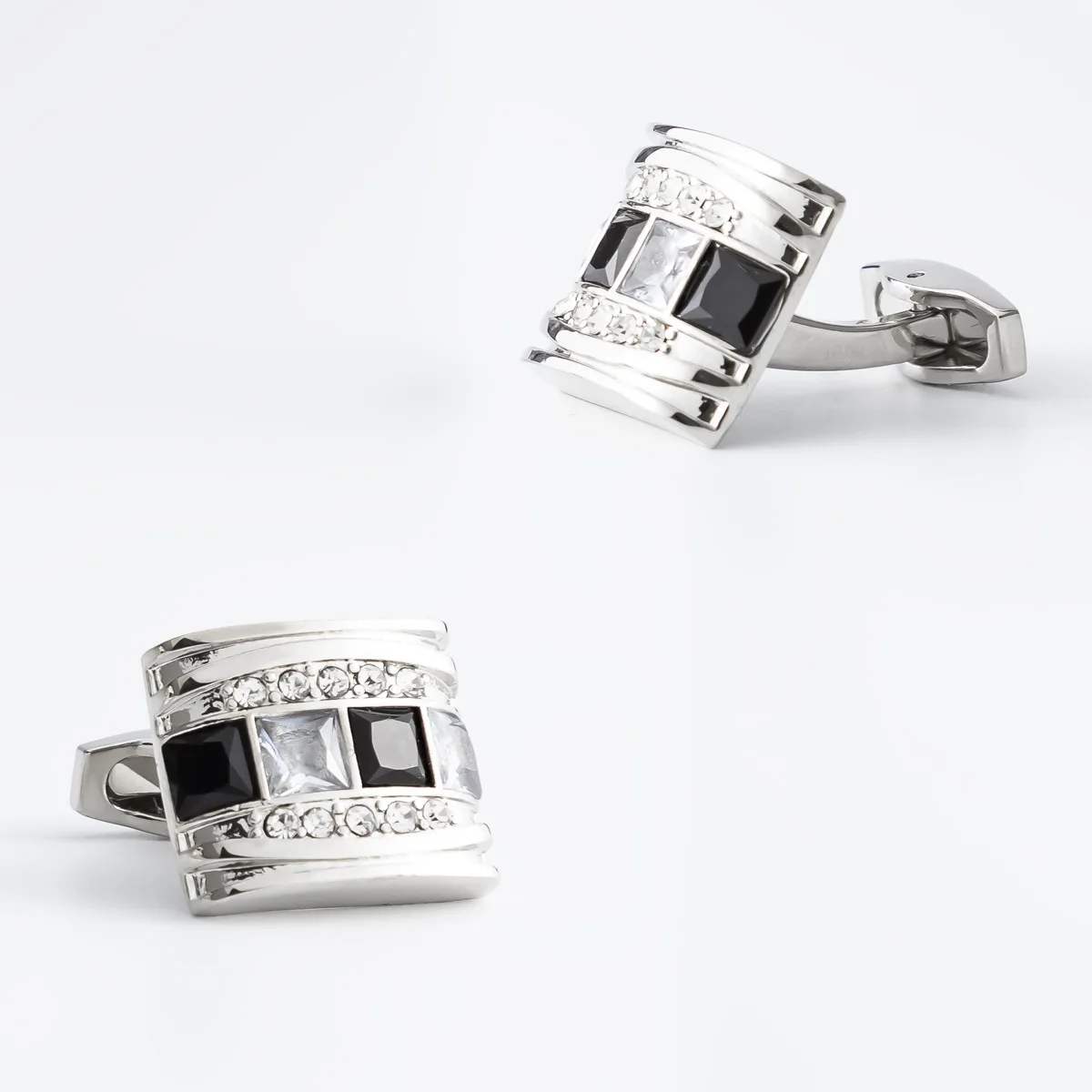 Custom Masonic Stainless Steel 316L Part Mens Custom Cufflinks Doctor Different Colour Crystal Cufflink Claw Setting