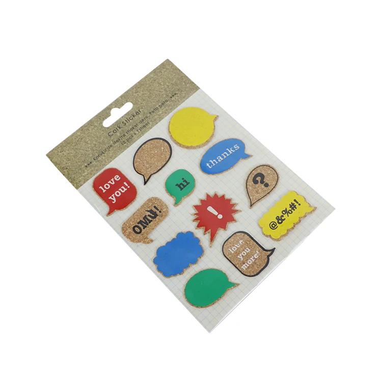 Logo Printing Easy Peel Hello Wood Cork Sticker