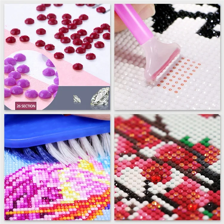 
Home Wall Decor DIY Handmade 3D Painting Crafts Cross Stitch Mosaic Kit Rose Pattern Crystal Diamond Painting 