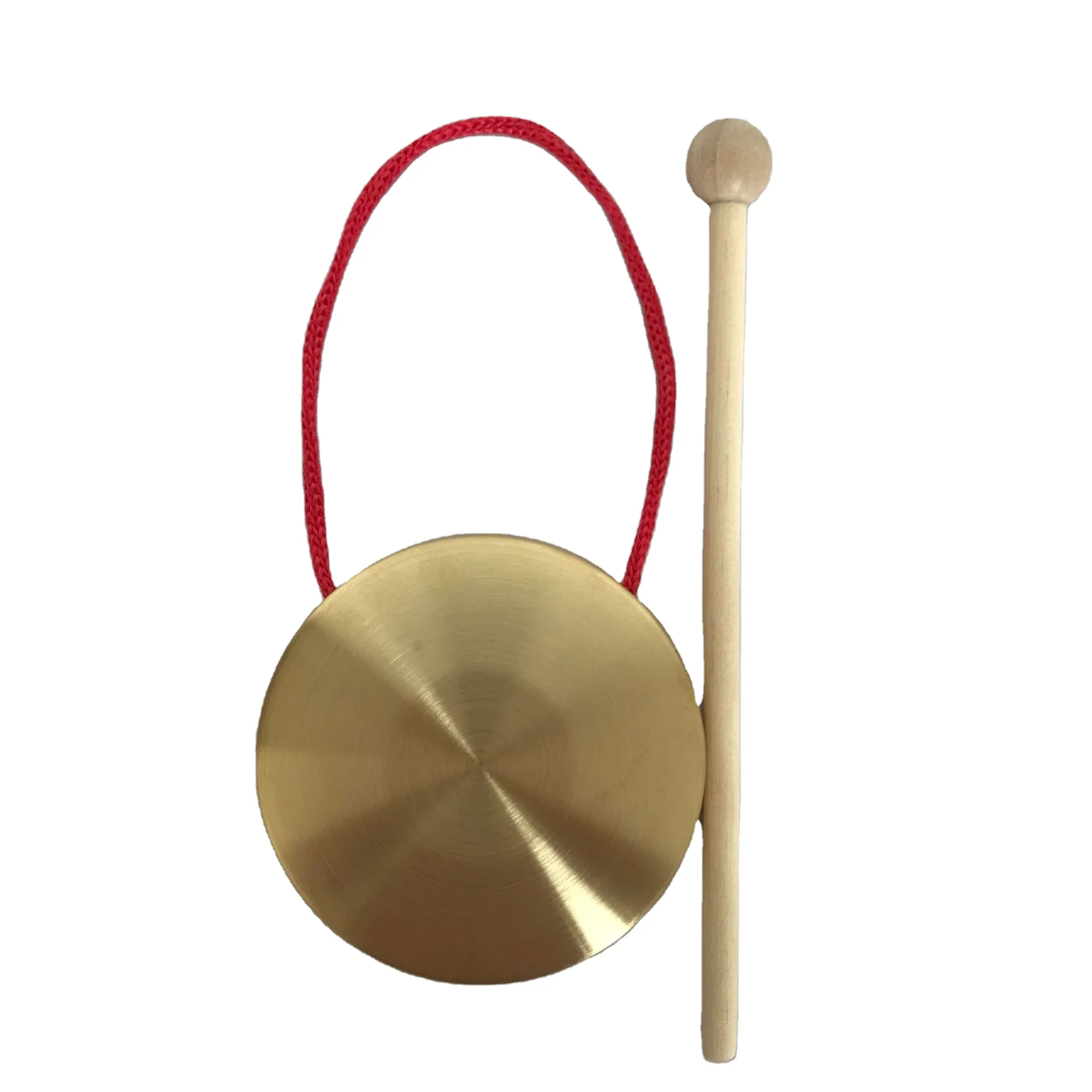  Hand Gong Copper Cymbals with Wooden Stick Chapel Opera Percussion Kids Toy Traditional Chinese Folk
