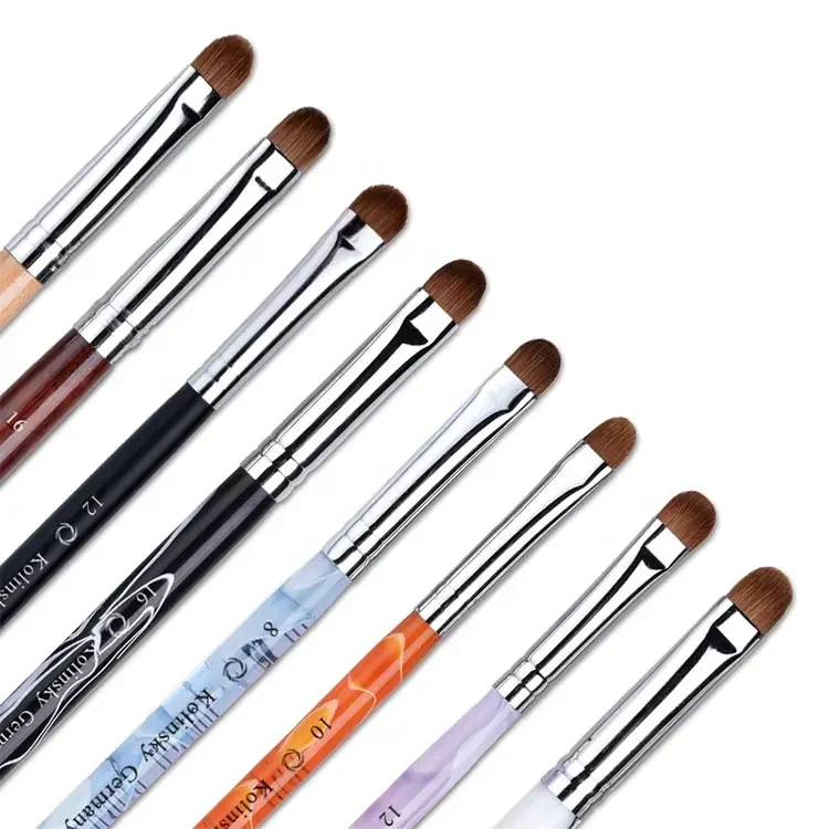 Custom Colors ODM & OEM Dual Heads High Quality Kolinsky and Acrylic Hair French Nail Brush