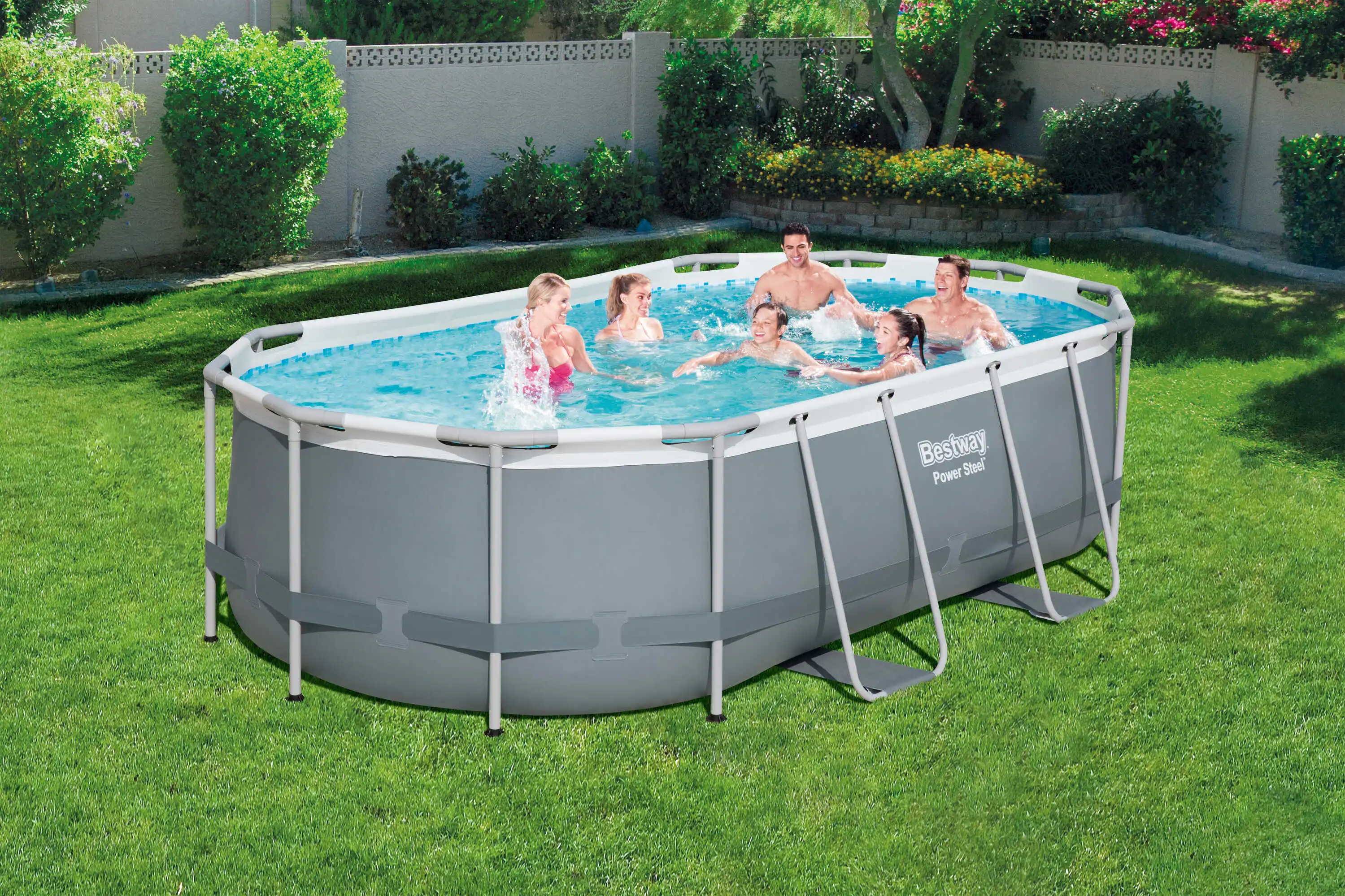 
Bestway 56448 16FT*10FT*42IN Power Steel Above Ground Pool Set above ground steel swimming pool 