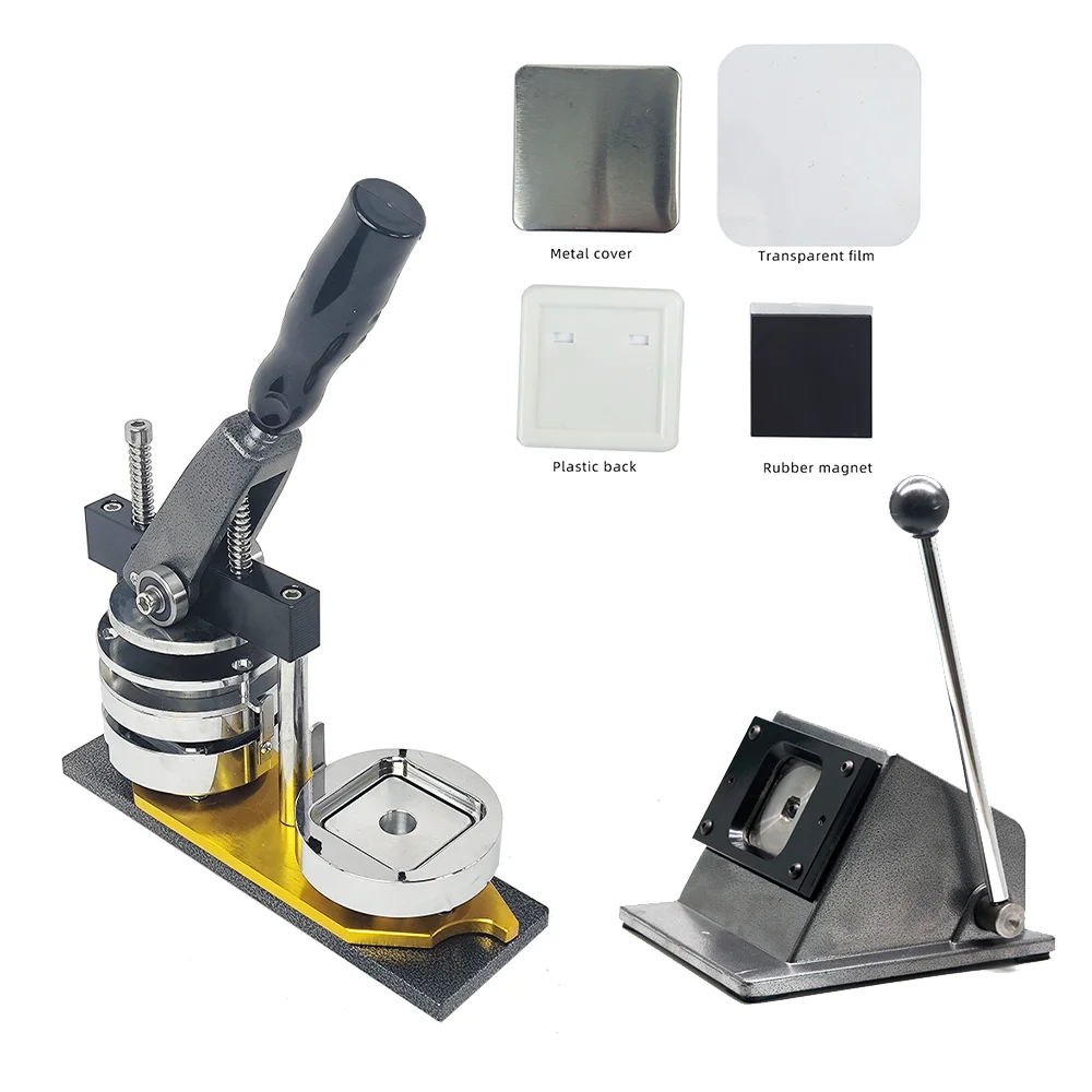 Набор для изготовления квадратного магнита на холодильник, 50 мм, 2*2 дюйма, с резаком для настольной бумаги и 500, магнитные материалы для украшения дома