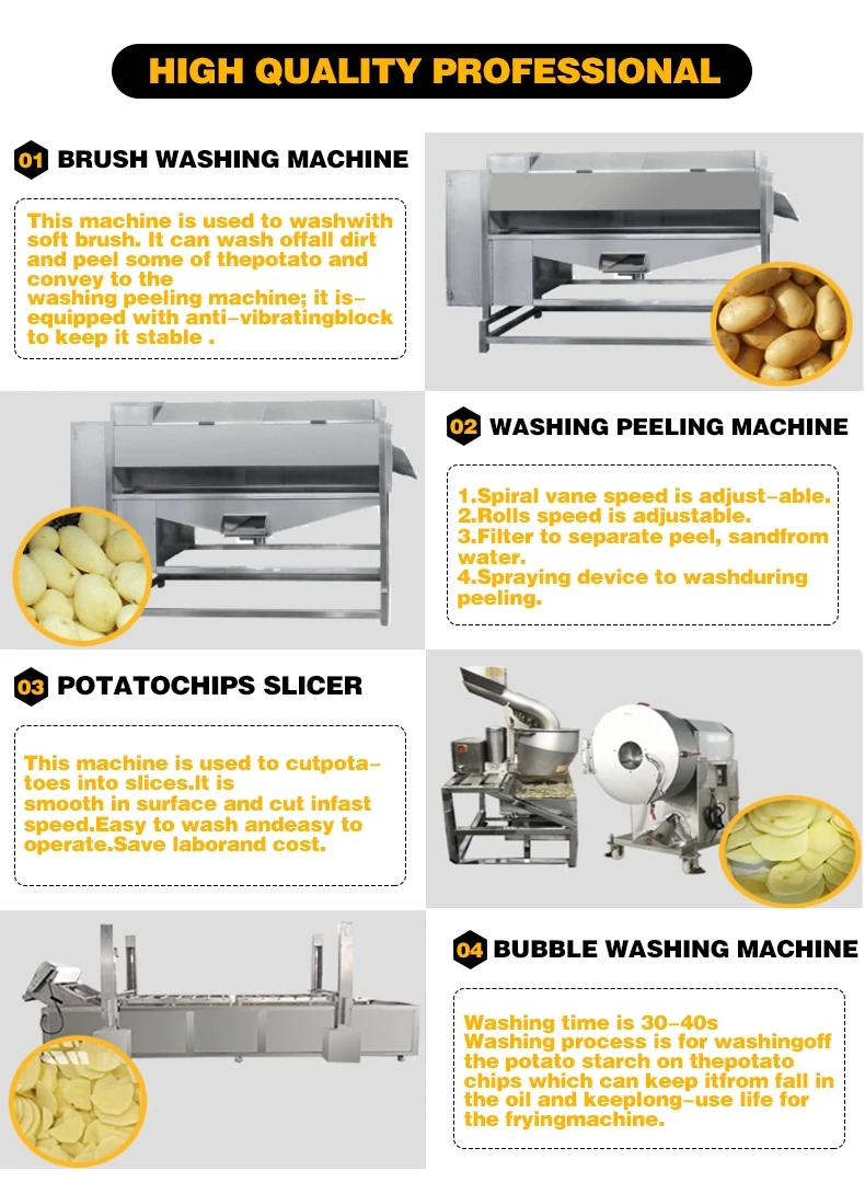 Frozen french fries production line french fries machine automatic potato chips making machine