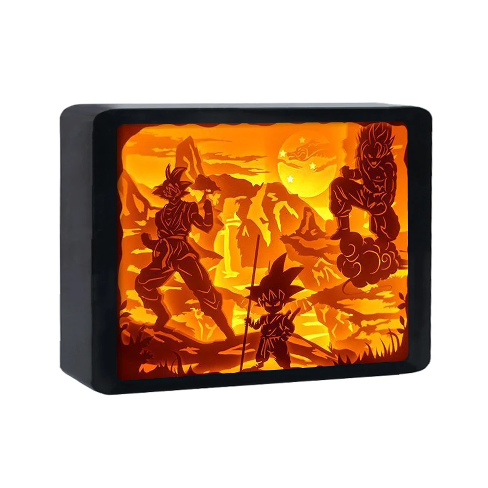 Custom Photo Frames Picture Comics Dragon Balls Z Goku Figure Anime Kids Room Lights 3D Light Lamp For Boys Gifts