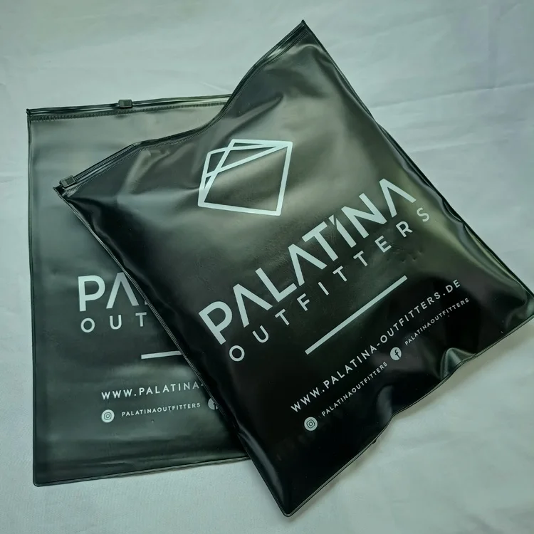 High Quality Custom Black PVC packaging Zip lock Bag ,Plastic clothing  Packaging Zipper Bag