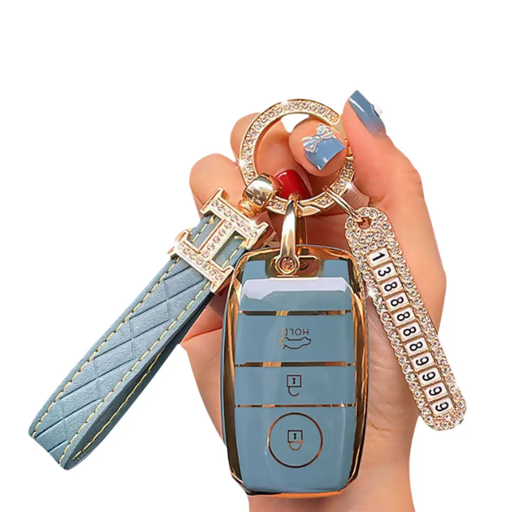 Compatible with Kia Key Cover New K3 Smart Run K2 Cachet K5 Yi Run K4 Sorento Crosskx3 Pegas Dedicated Buckle Car Key Case Cover
