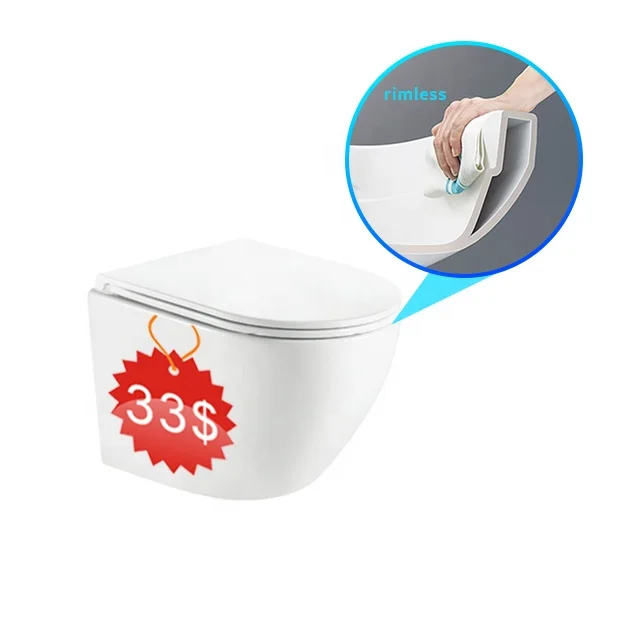 Rimless Wall Hung bathroom Toilet cheap price wall hang