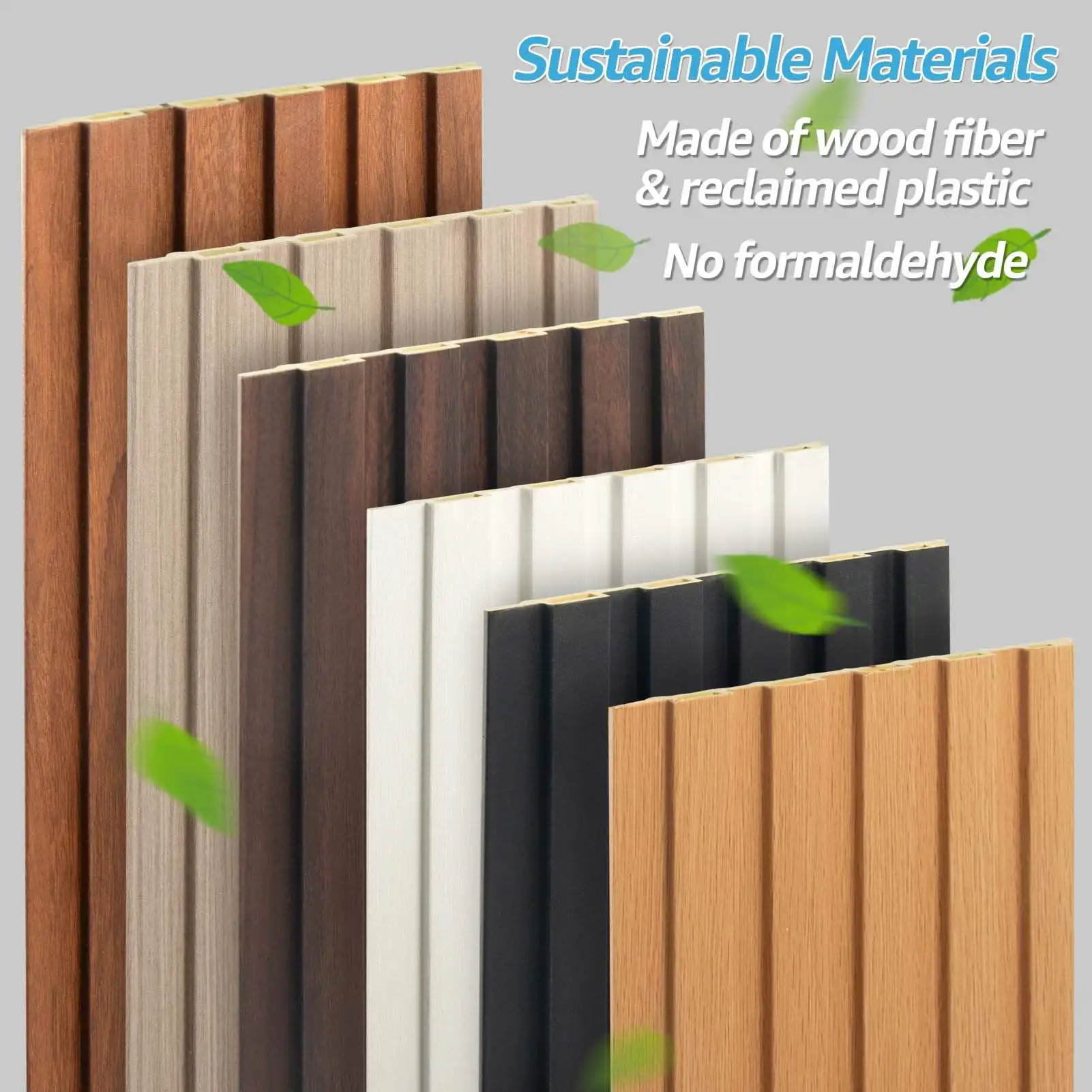 Eco-Friendly Wooden Grain  Interior Wall Decor Board Wall Cladding Panel Laminate Ceiling Wpc Panel
