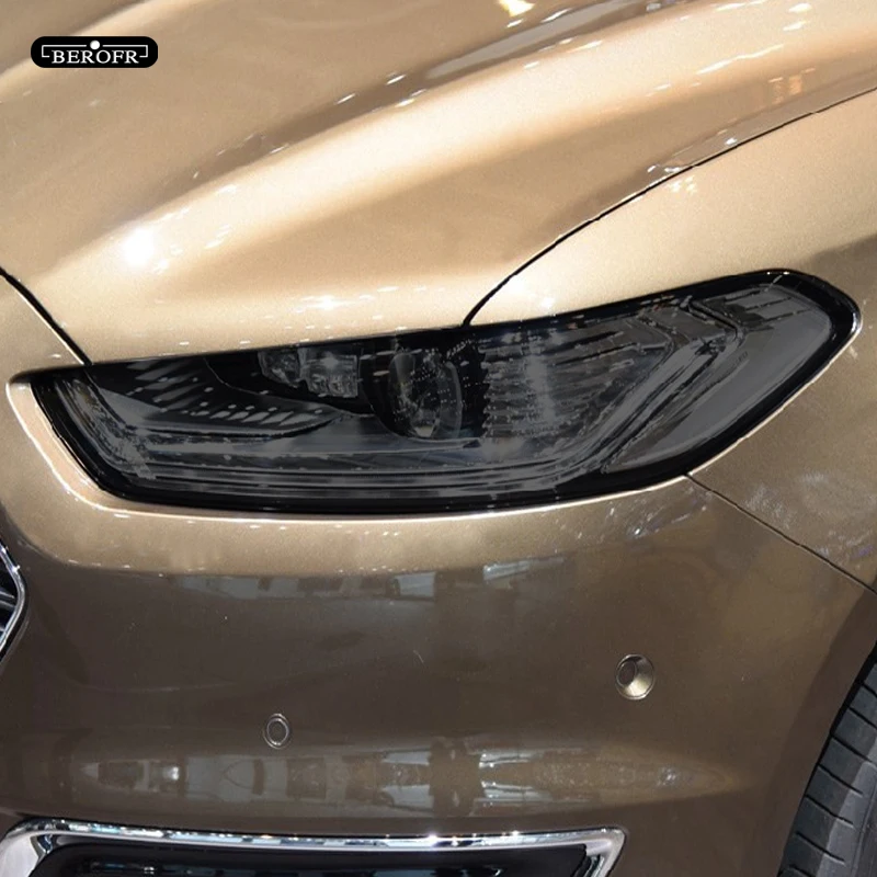 Car Headlight Protection Tint Film Smoke Black Transparent TPU Front Light Sticker For Ford Mondeo MK5 2015-Present Accessories