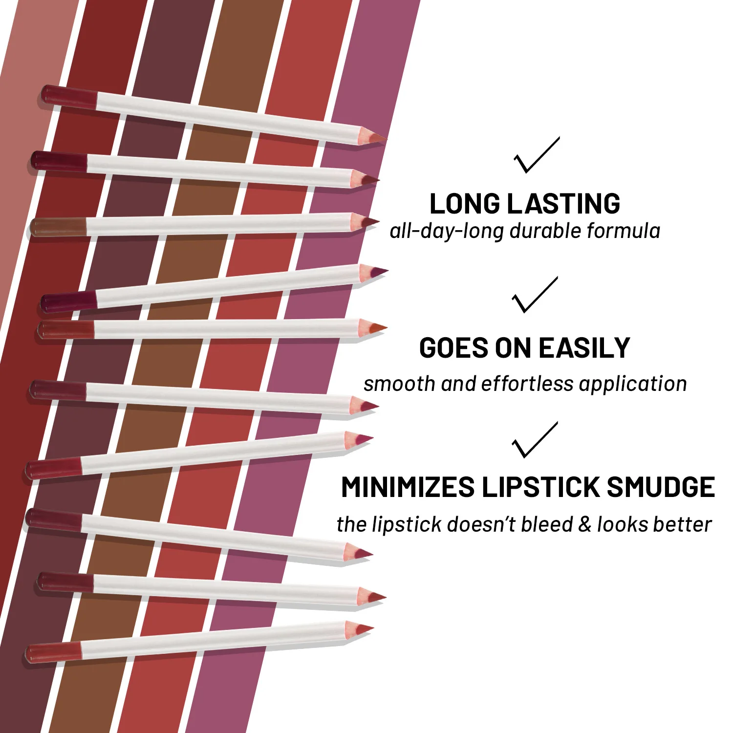 Wholesale Bulk 12 Shades White Matte Crayon Long Lasting Smooth Waterproof Creamy Lip Liner Pencil Private Label