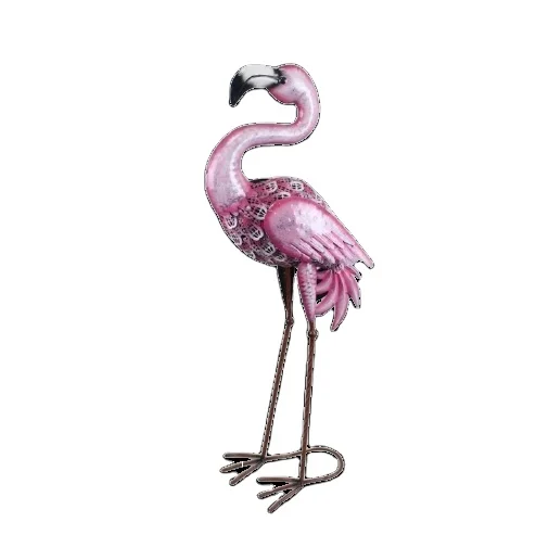 Garden and home decoration craft art metal bird pink flamingo