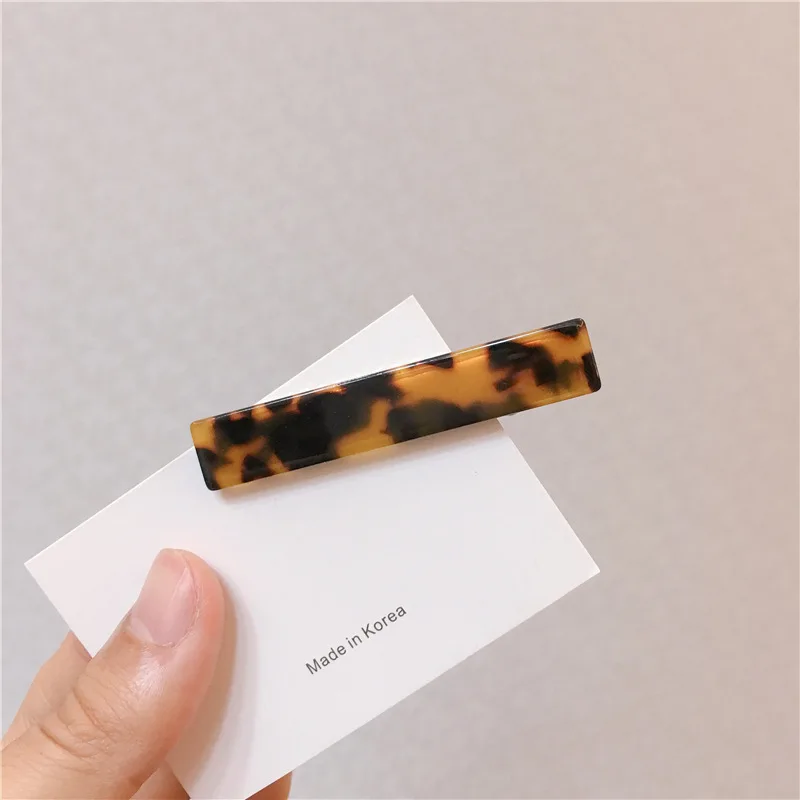 Wholesale Fashion Waterproof Durable Acetate Rectangle Barrettes Hair Clips Hair Accessories Women Girls