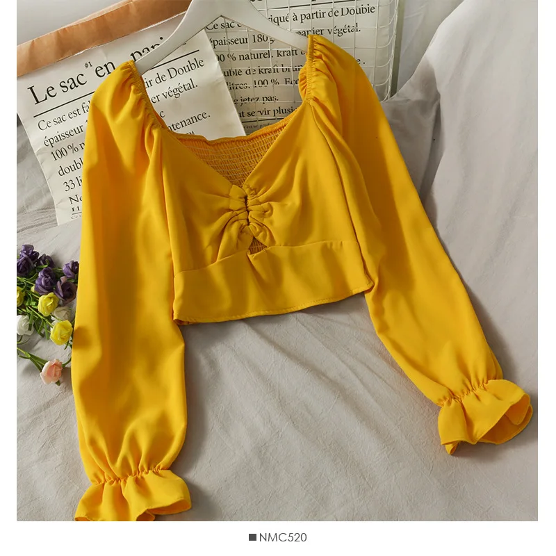 New stylish Korea fashion design women chiffon blouse top OC390