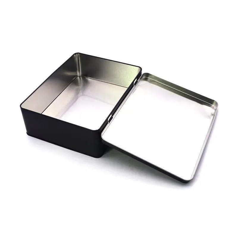 Wholesale Custom Logo Square Rectangle  Tinplate Iron Candy Biscuit Gift Chocolate Can Large Small Metal Tin Boxes Hinge