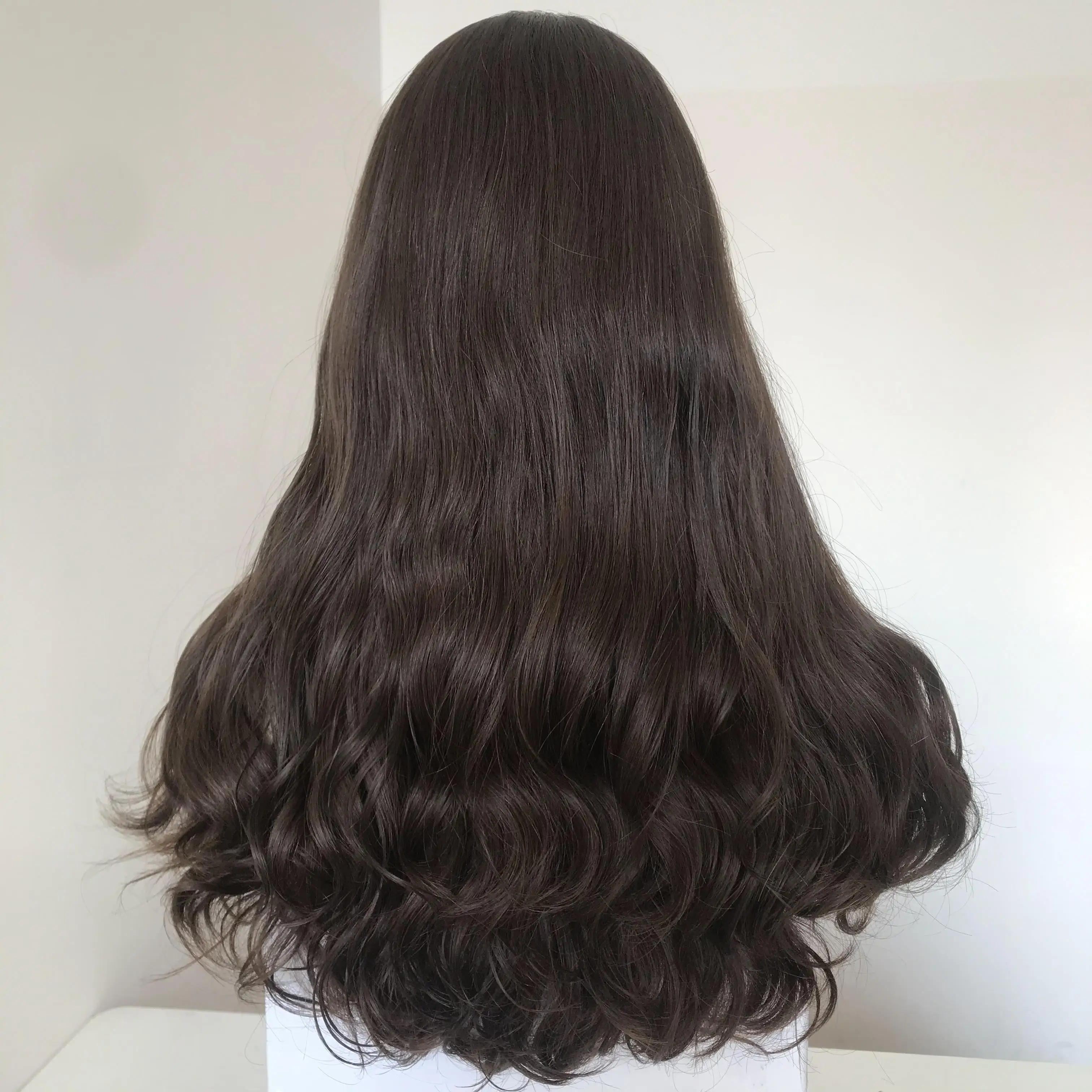 LX04  Multidirectional Russian European Human Virgin Hair Baby Hairline Wavy Jewish Human Hair Kosher Wig