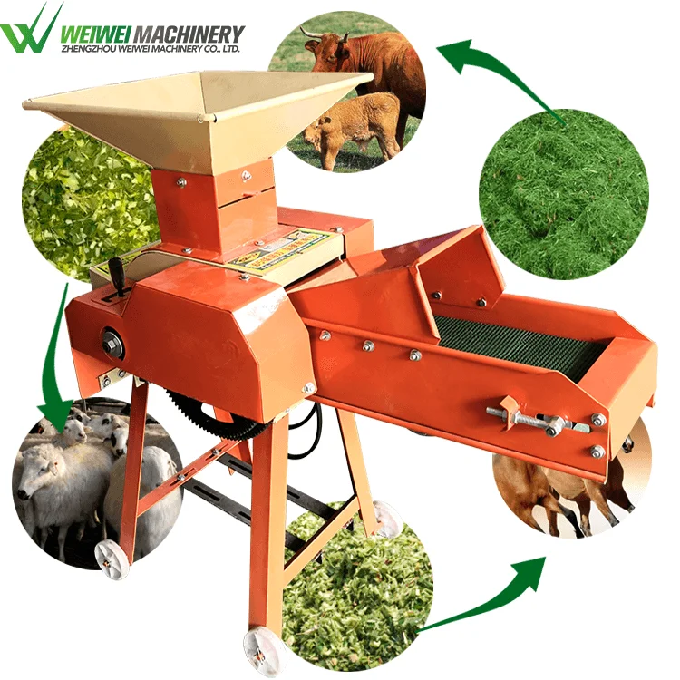 Weiwei factory sales animals feeding Machine grass cutting chaff cutter machine for farm 2.2KW electric