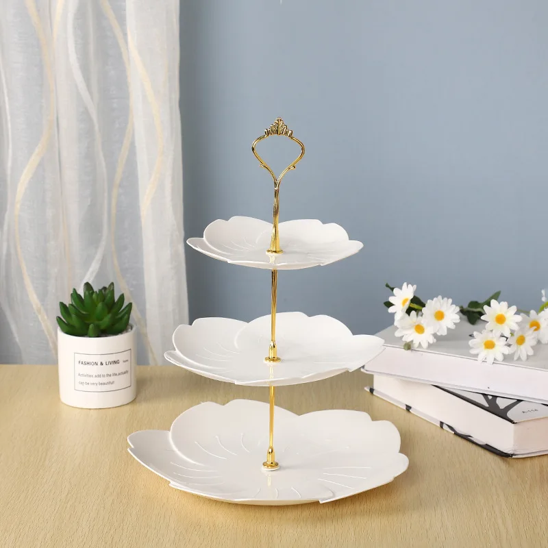 Manufacturers sell dim sum fruit tray multi-layer plastic tray dessert table decoration cake stand