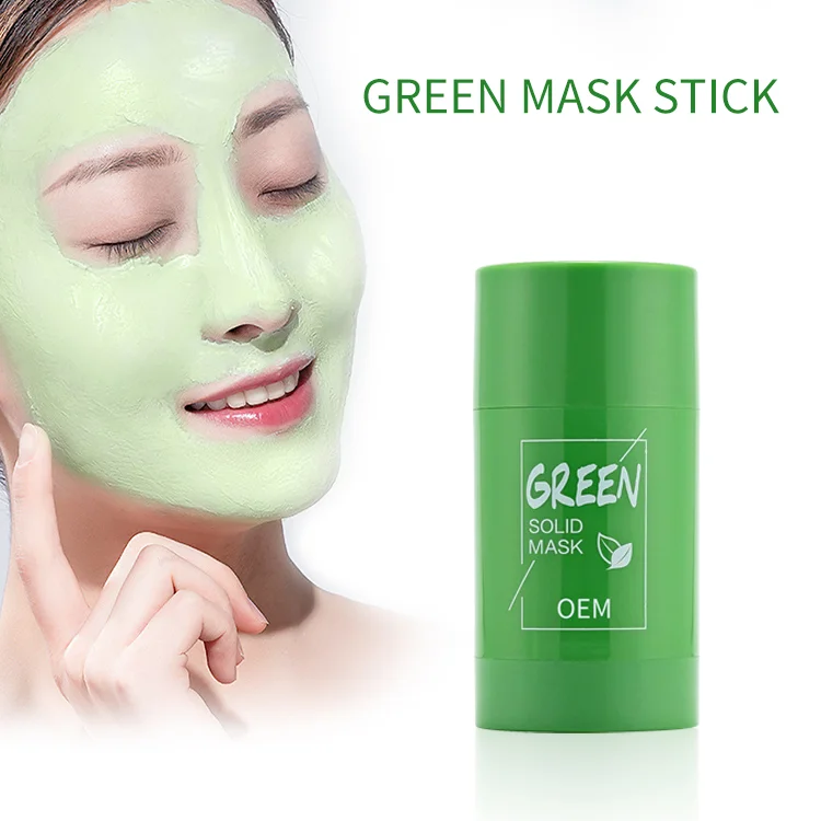 Green Tea Solid Ma sk skin Mud Stick Deep Cleansing Spread Green Tea Eggplant Solid Ma sk green tea purifying clay stick