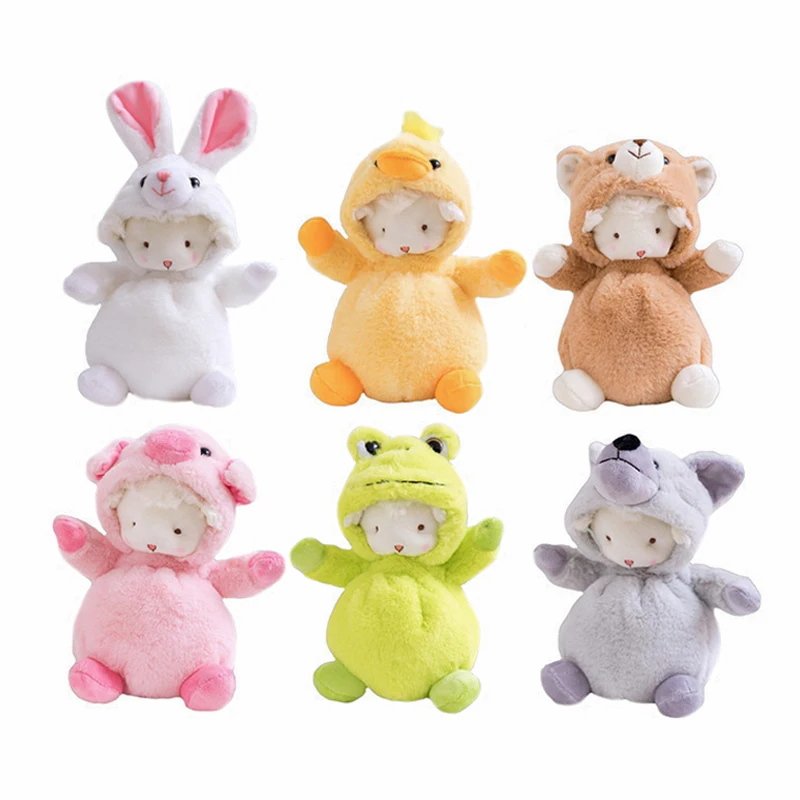 Lovely Soft Animal Doll Stuffed Toy Plush Sheep/Wolf/Frog/Pig/Duck/Bear/Rabbit Plush Toys with Hat