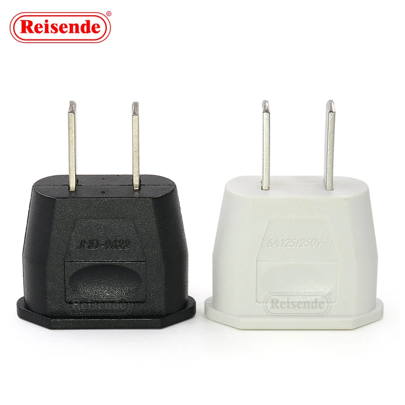 2 Flat American Standard Small Plug   Eu To Us Plug Power Adapter Converter Electrical Socket Outlet